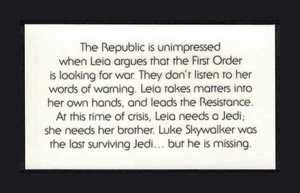 Pegatinas álbum 2016 Topps Star Wars: The Force Awakens #T18 The Republic... Leia - Imagen 1 de 3