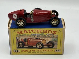Matchbox Models Of Yesteryear Y-6 1926 Type 35 Bugatti Red Type E box, FREE POST - Picture 1 of 16