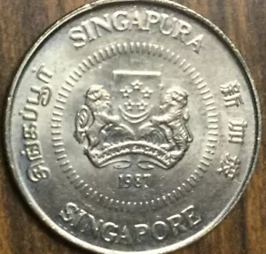 1987 SINGAPORE 10 CENTS COIN - Picture 1 of 2
