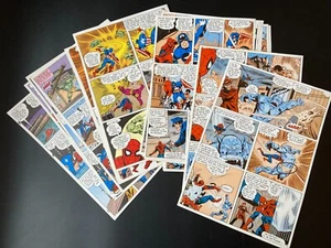RARE Captain America Spiderman Tirage couleur pour corrections 16 pl. Artima - Foto 1 di 5