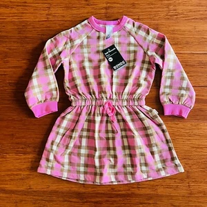 Bonds Size 5 Soft Threads Jumper Dress Pink Gold White Checkered Plaid - Bild 1 von 4