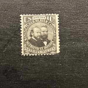 Byam Carlton & Co. Matches US Internal Revenue 1c RO49a Private Die Boston Used - Picture 1 of 2