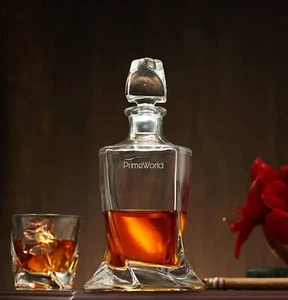 European Crystal Clear 7 Pcs Decanter and Glasses Set- Stylish 1 Decanter and 6 - Picture 1 of 9