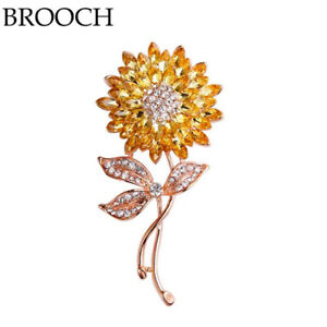 1PC Sunflower Brooches Women Men Flower Weddings Office Brooch Pins GiftsBDx$