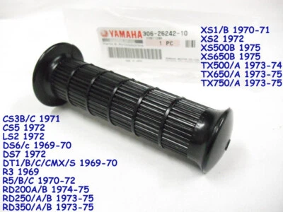 Yamaha R5 RD350 RD200 R3 CS3 CS5 DS6 DS7 LS2 DT1 Rubber Grip NOS 306-26242-10 Foto 1 de 2
