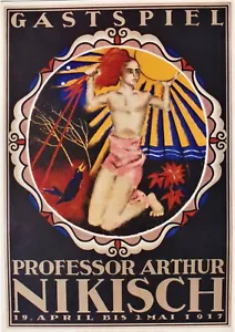 Original vintage poster PROF. A. NIKISCH MUSIC PERFORMANCE ZURICH 1917 - Imagen 1 de 1