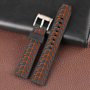 Correa de reloj de silicona para buceadores de 20 mm/22 mm/24 mm correa de goma barras de resorte hebilla de pasador - Imagen 1 de 15