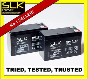 2 x 12v 10AH SLK POWER MOBILITY SCOOTER WHEELCHAIR BATTERIES (50% LONGER LIFE). - Picture 1 of 5