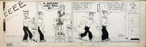 Chic Young- Original 4-Panel Blondie Cartoon Strip Drawn & Signed - Picture 1 of 1