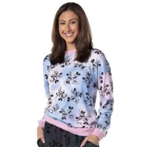 New Disney Women's Mickey Minnie Mouse Print Sleep Sweatshirt Long Sleeve Sz XL - Picture 1 of 10