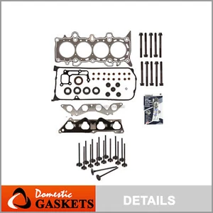 Head Gasket Set Intake Exhaust Valves Fit 01-05 Honda Civic 1.7L D17A2 D17A6 - Picture 1 of 12