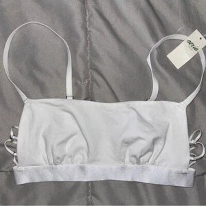 Aerie White Cotton Crisscross Bralette Size XS NWT! - Picture 1 of 4