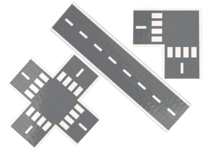 Straßen Bausatz Klemmbausteine Fliesen Kacheln Fliese Straßenplatten City Stadt - Bild 1 von 4