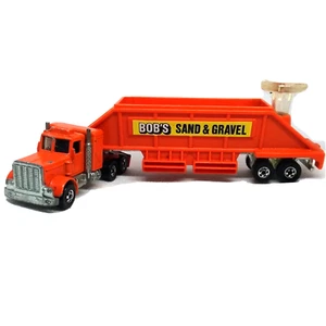 Hot Wheels Peterbilt Bob's Sand And Gravel Truck 1980 Orange Made In Hong Kong - Picture 1 of 9