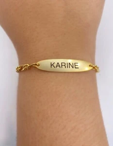 Fine Bracelet Karine Gold Plated Gold Name Bracelet Gift - Picture 1 of 3
