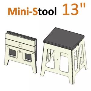 Padded portable Mini-Stool 13"/33 cm. Flat-folding compact lightweight seat/step - Picture 1 of 7