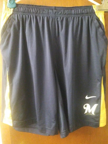 Nike Milwaukee Brewers Dri Fit Shorts MLB Authentic Baseball Blue Size: 2XXLarge Cover