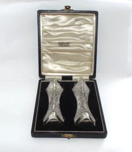 EDWARDIAN EIN PAAR GESCHNITTENE GLAS SILBER MONTIERTE MESSERSTÜTZEN GEHÜLLT, BIRMINGHAM 1902 - Bild 1 von 19