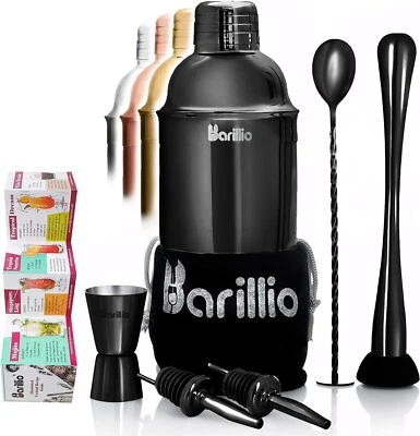 Elite Cocktail Shaker Set Bartender Kit 24 Oz Stainless Steel Black - Image 1 of 4
