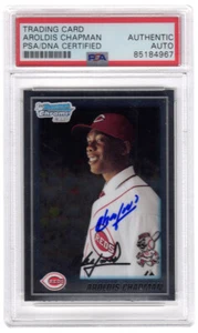 Aroldis Chapman Signed 2010 Bowman Chrome Rookie Baseball Card -PSA Encapsulated - Picture 1 of 2