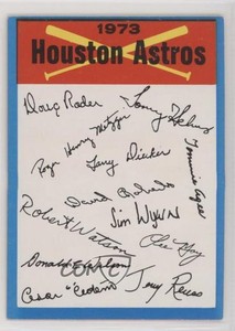 1973 Topps Team Checklists Houston Astros Team (Two Stars on Back)