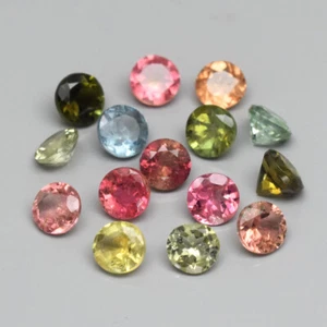 TOURMALINE 15 Pcs Set 4.05ct Fancy Color Round 4 to 4.2 mm Untreated VVS Clarity - Foto 1 di 24