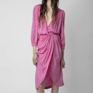 Zadig & Voltaire Renew 100% Silk Jac Leo Tulipe Leopard Jacquard Midi Dress, XS - Picture 1 of 17