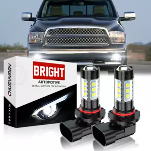 For Dodge RAM 1500 2500 3500 2009-2012 2x H10 LED Fog Lights Bulbs 6000K Combo - Picture 1 of 8