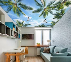 3D Kokosnussbaum H1950 Decke Tapete Wandbilder Wandbild Aufkleber Deco Erin 23 - Picture 1 of 5