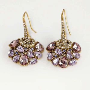 Heidi Daus Crystal Statement Drop Earrings Retro Women Party Vacation Jewelry - Picture 1 of 5