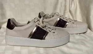 Michael Kors Irving Streifen Schnürleder staubig rosa und lila Glitzer Größe 9,5 - Bild 1 von 5