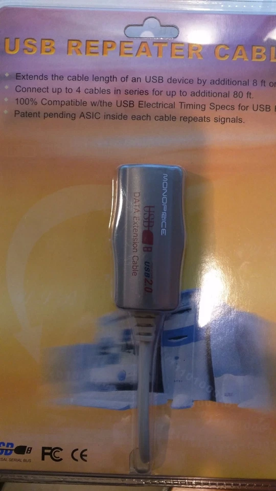 16ft 5M USB 2.0 A Male to A Female Active Extension / Repeater Cable    - Image 1 of 1