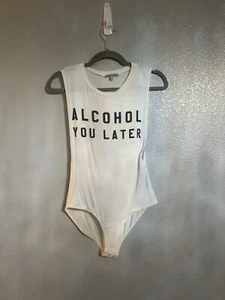 Women’s white and black graphic bodysuit size small - Picture 1 of 4