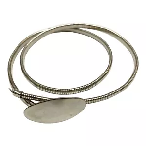 Vintage 80er Jahre Retro Damen Gürtel silberfarben metallisch maßstabsgetreu 29"" Y2K - Bild 1 von 6