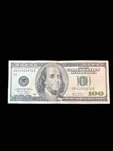 $100 bill (One Hundred Dollar Bill)- Series 2003 Circulated - Picture 1 of 2