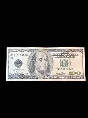 2003 $100 Bill – Circulated – Franklin & Independence Hall – Collectible Note - Image 1 of 2