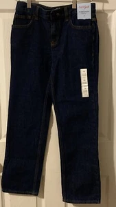 Cat & Jack Jeans 12 Dark Blue Boys Relaxed Straight Leg Adjustable Waist [A45] - Picture 1 of 5