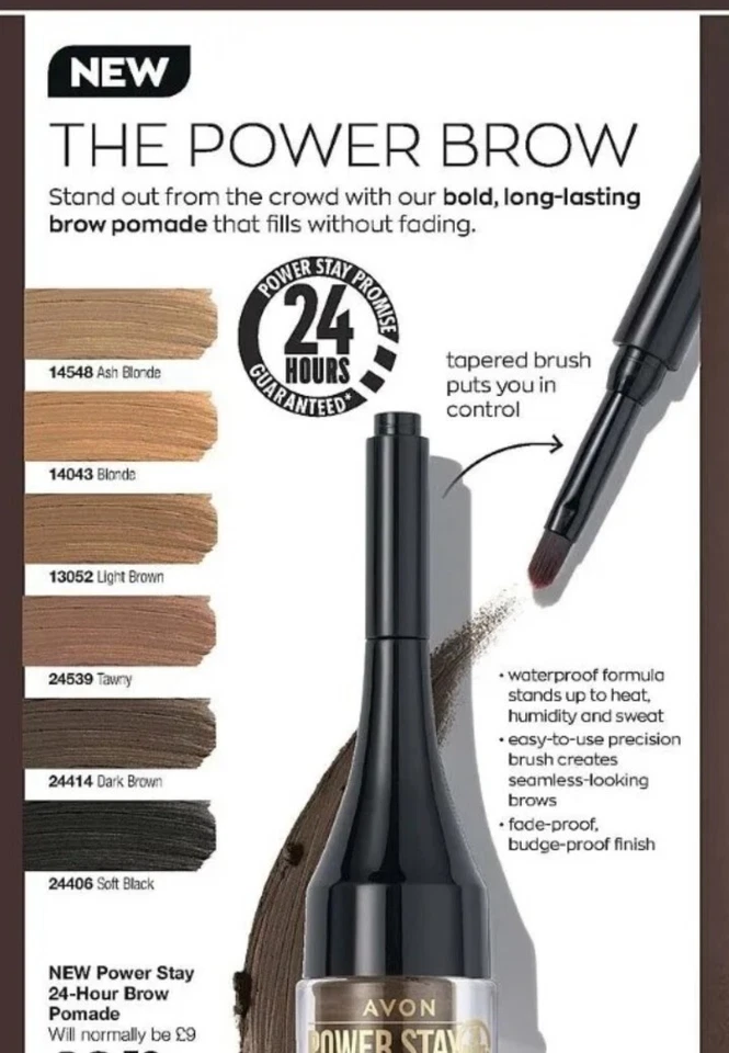Avon Power Stay 24 Hour Brow Pomade, Choose your Shade, Brand New & Boxed - Image 1 of 4