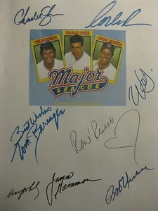 Major League Signed Film Script Charlie Sheen Tom Berenger Rene Russo Bernsen rp - Picture 1 of 1