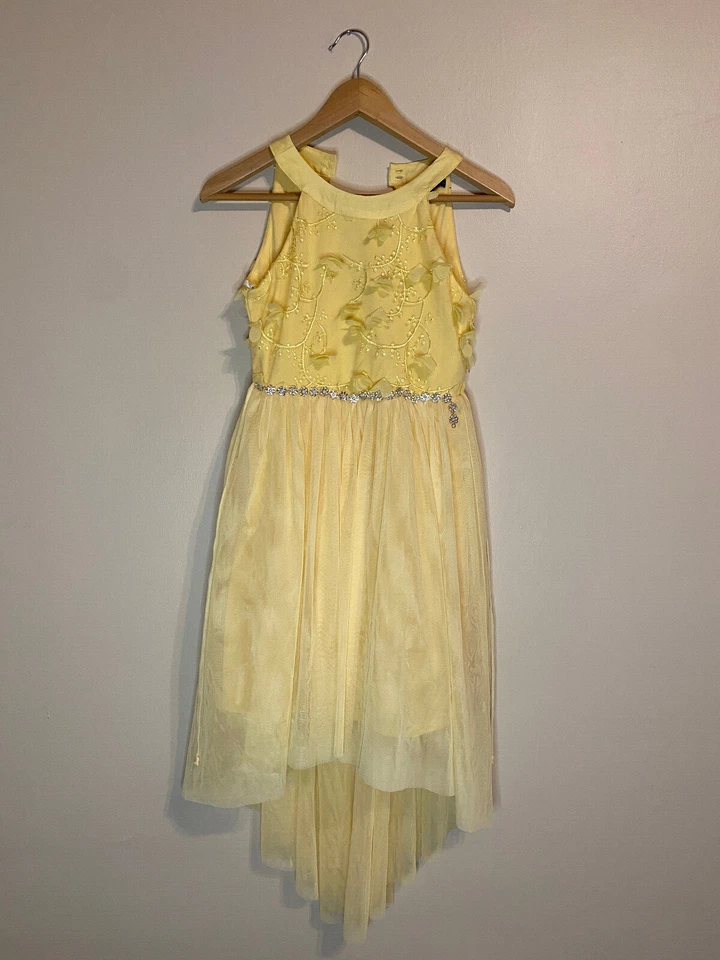 Vestido My Michelle Niñas Amarillo Floral Tachonado - Talla 12 - MEDIDAS EN LA FOTO Foto 1 de 4