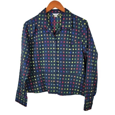 Christopher Banks Jacket sz Medium Blazer Rainbow Check Plaid Career Lightweight - Image 1 of 4