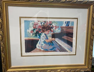 Ltd Edt Professional Matt+Frame + Signed Corinne Hartley "Piano Lessons" 263/300 - Picture 1 of 12