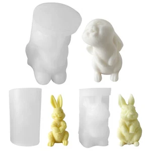 Rabbit Mold Silicone Easter Bunny Shape Fondant Cake Decorating 3D Soapbar Mold - Picture 1 of 15