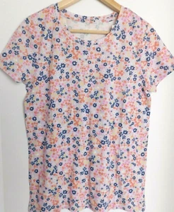 Gap Women's T-Shirt Purple Multicolor XS & M Cotton Modal Favorite Floral NEW - Picture 1 of 4