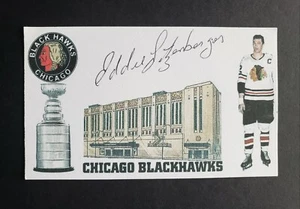 Eddie Litzenberger signed hockey index card 1932-2010 - Picture 1 of 1