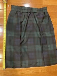 J. Crew Women’s Skirt Tartan Elastic Waist Size LP Polyester 25” Long