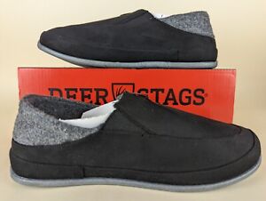 Deer Stags Slipperooz Campo Slippers Mens 7 M Black Moccasin Slip On Shoes NWB