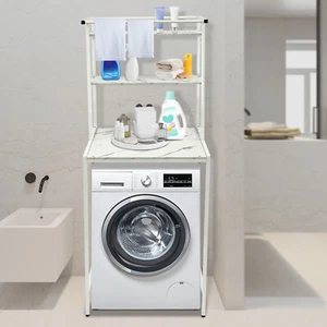 Estante de almacenamiento para lavadora y secadora 3 niveles estante de secado de ropa montaje en piso - Imagen 1 de 12
