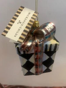 MacKenzie Childs Christmas Present ORNAMENT Courtly Check Harlequin POLAND glass - Picture 1 of 8