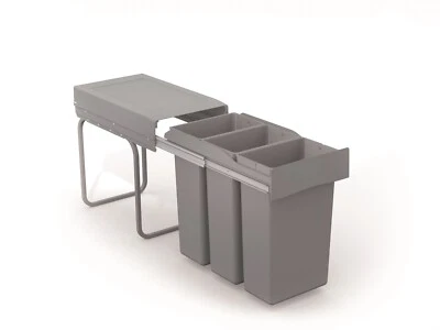 Victory Einbau-Abfallsammler Bio Trio 30 Liter in Alugrau Vollauszug Küche NEU - Bild 1 von 4